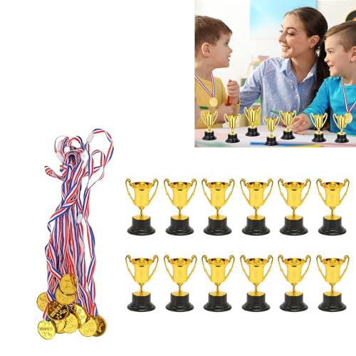 Troféu Mini Gold Awards, Troféus de Plástico para Crianças, Mini Troféus Leves e Conjunto de Prêmios