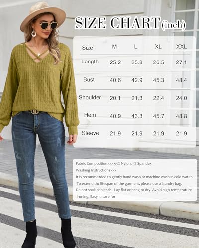 Image of Lotusmile Women's Soft Fuzzy Knit Hollow Out Lace Blouses Criss Cross V Neck Tops for Women Dressy Casual