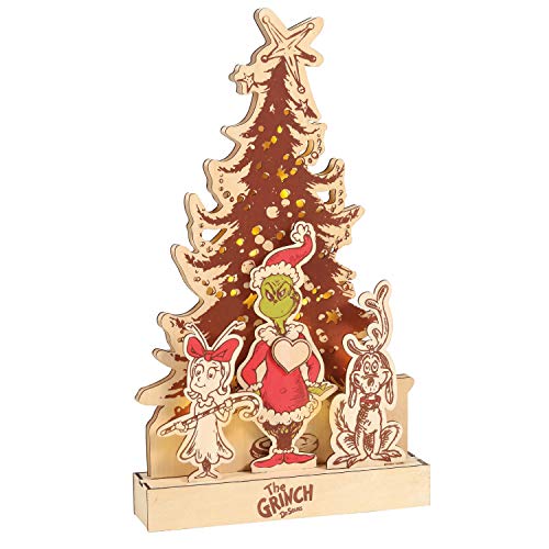 Department 56 Flourish Dr. Seuss The Grinch Tree Lit Figurine, 15 Inch, Multicolor