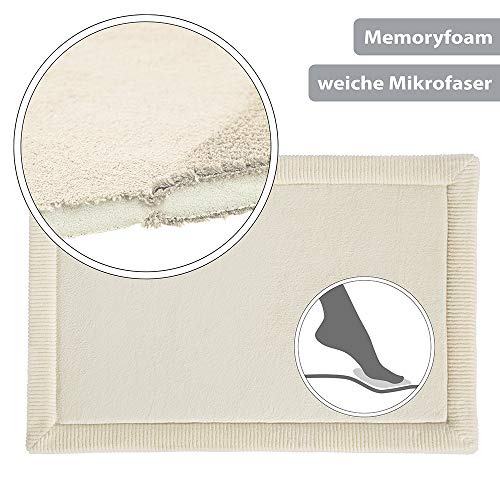 PANA Memoryschaum Badematte in versch. Farben • Badteppich aus weichen Mikrofasern - rutschfest & waschbar… – Bild 6