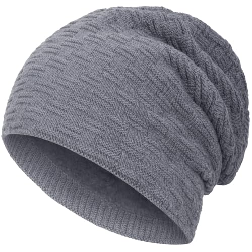 Compagno Gefütterte Mütze Herren Damen Wintermütze Beanie Strickmütze Winter Weihnachten Haube Hat Cap Männer Frauen