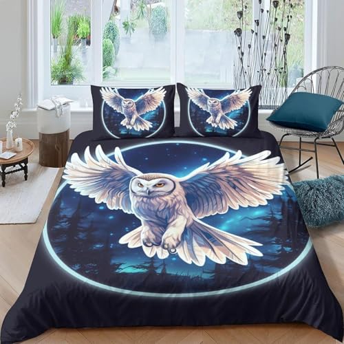 Housse de couette 155x220 chouette pour créer un cocon magique dans la chambre des enfants