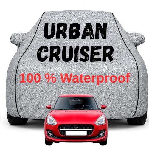 Image of Durable Full Body Waterproof Urban Cruiser Car Cover | Premium Polyester Silver Cover | Custom Fit Vehicle Protection | UV Resistant, Dustproof, Scratch Resistant, Heat & Wind Protection