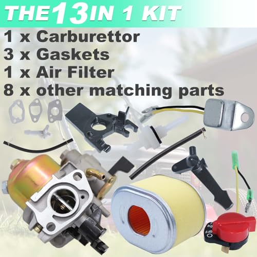 Vergaser für Honda GX120 GX140 GX160 GX168 GX200 Motor, ADEFOL Vergaser mit Dichtungen + Luftfilter + Benzinschlauch Ersatzteile Motoren Reparatursatz Zubehör