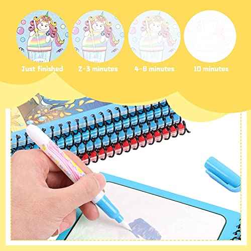 Image of LOTUSLANE Magic Water Book Set with Water Pen, Children's Reusable Cartoon Painting Book, Themed Drawing Book