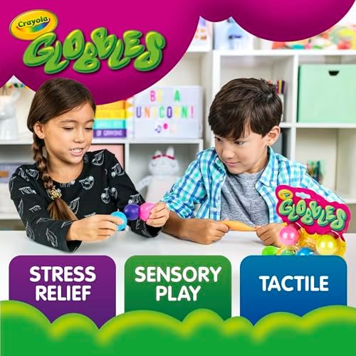 Crayola Globbles Fidget Toy (6ct), Sticky Stress Ball for Adults & Kids, Squishy Balls, Calming Sensory Gifts for Stress Relief - 4