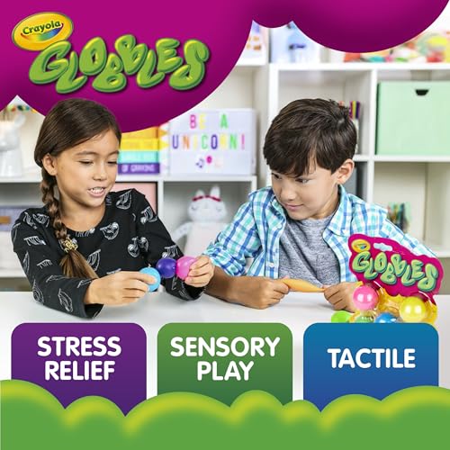 Image of Crayola Globbles Fidget Toy (6ct), Sticky Stress Ball for Adults & Kids, Squishy Balls, Calming Sensory Gifts for Stress Relief