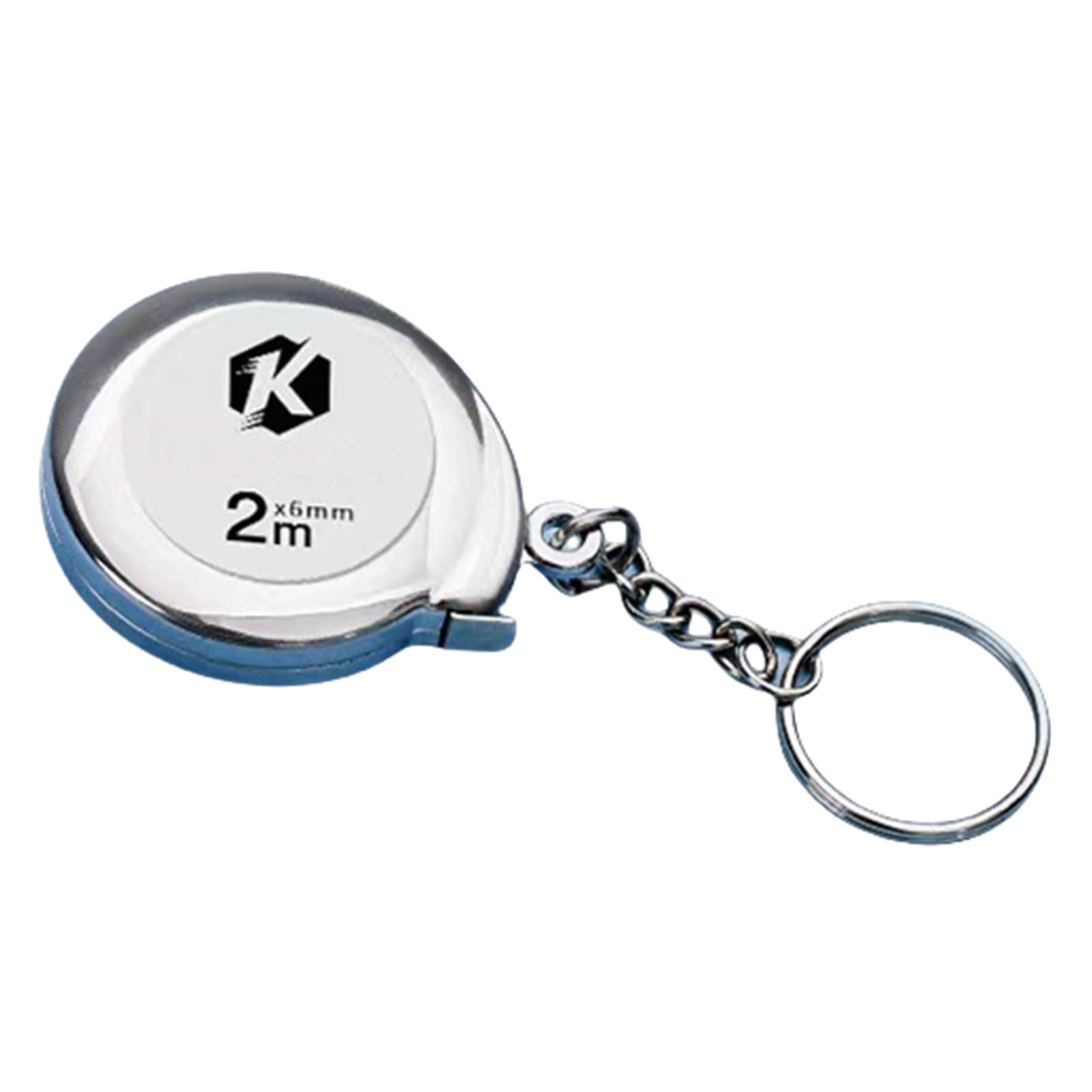 2M Tape Measure Keychain Mini Steel Retractable Tape Measure Keychain Portable Keyring Pull Ruler Measuring Tape (Silver)