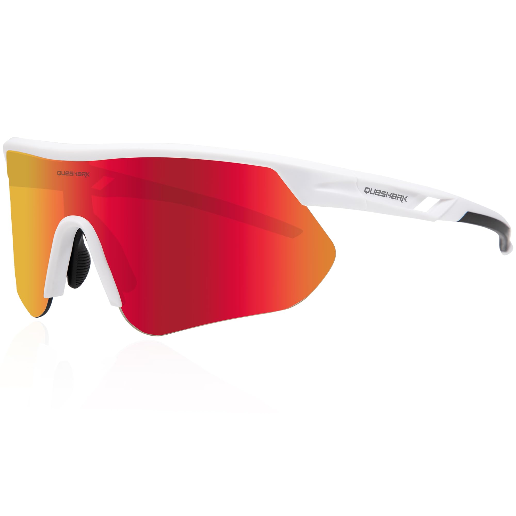 Queshark Lunette de Cyclisme, Lunette Running Homme Femme, TR90 Cadre & Protection UV400 Lunette Vélo, Lunettes de Soleil Homme Sport pour Cyclisme Conduite Golf Ski Pêche Course à Pied