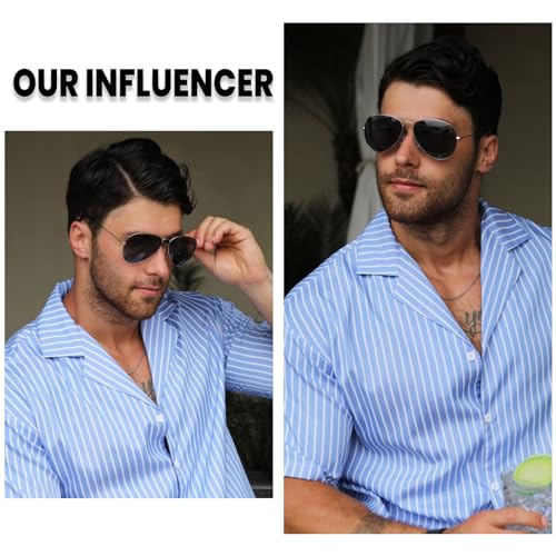 Image of DUCO Classic Aviator Sunglasses for Men Women Retro Polarized Sun Glasses UV400 Protection Driving Fishing 3025