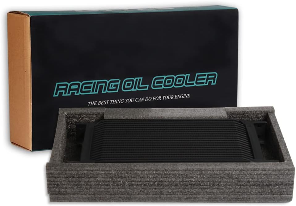 PIT66 25 Row AN10-10AN Universal Aluminum Engine Transmission Oil Cooler Kit+ Oil Filter Relocation Kit Black C Set 1
