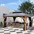 LUXIJOY 13x15 Wood Gazebo, Outdoor Hardtop Gazebo with Netting and Curtains, Double Galvanized Steel Roof, Deck Hard Top Roof for Backyard, Patio (Grey)