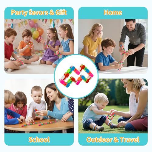 Poartsda 24 Pack Wacky Tracks Snap and Click Fidget Toys Bulk for Party Favors Puzzles Kids, Back to School Students Gift, Classroom Rewards, Birthday Goodie Bag Fillers, Rainbow Toys for Boys & Girls - Image 6