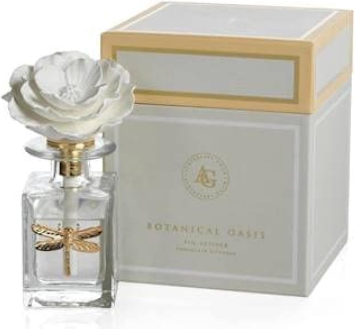 Zodax Dragonfly Fig Vetiver Botanical Oasis Porcelain Diffuser