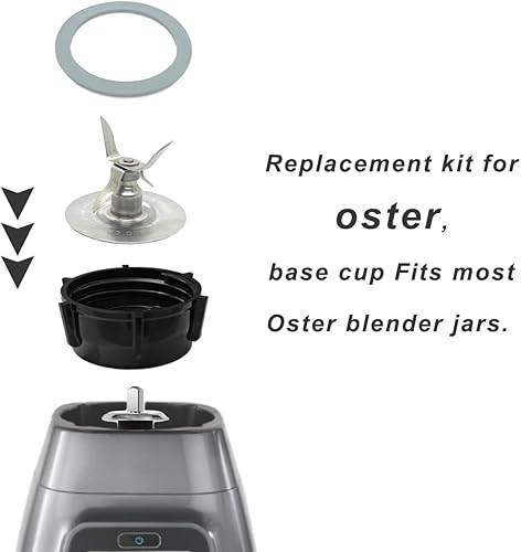 Miniatura 5 de Para Oster Blender Piezas de Repuesto Blender Cuchilla de Trituradora de Hielo con Tapa Base Tarro Acoplamiento Perno Eslingor Pin y 2 Junta de