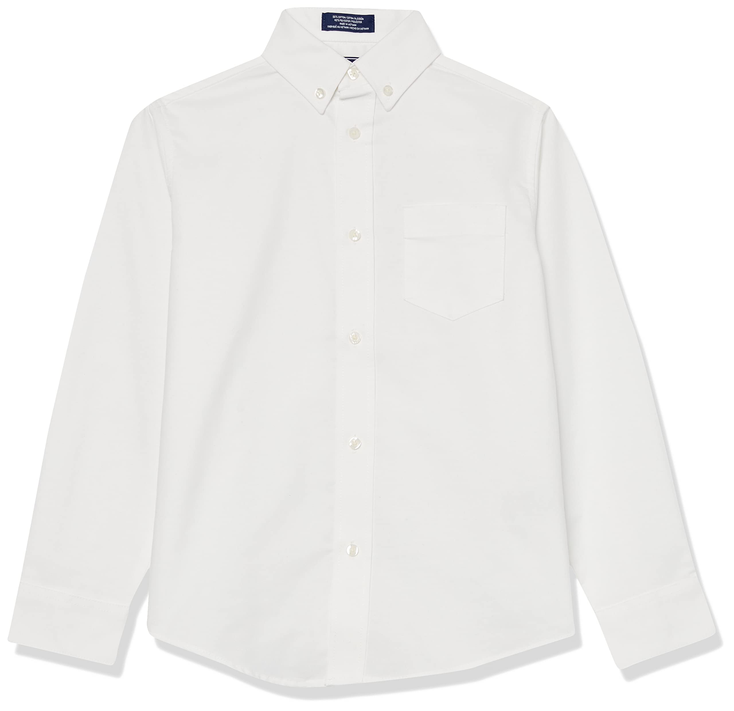 IzodBoys' Long Sleeve Solid Button-Down Collared Oxford Shirt with Chest Pocket
