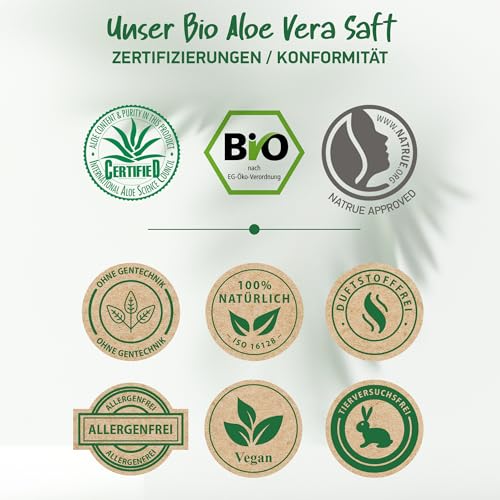 Aloe Vera Gel BIO - Vegan | Mit PUREM BLATTSAFT | 100% NATÜRLICH & REIN | Feuchtigkeitscreme Gesicht & Körper | Feuchtigkeitspflege - Made in Germany | Bio Aloe Vera Gel - After Sun