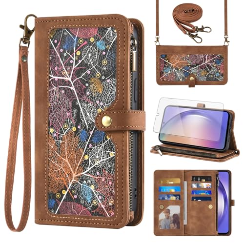 Coque Samsung Galaxy A54 5G Asuwish marron en simili-cuir dkp-tpt