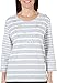 Alfred Dunner Women's Stripe Necklace Top