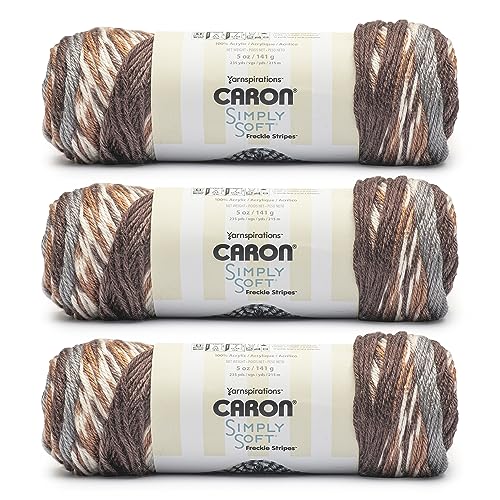 Image of Caron Simply Soft Freckle Sienna Yarn - 3 Pack of 5oz /141g - Acrylic - #4 Worsted (Medium) - 235 Yards - Knitting & Crochet