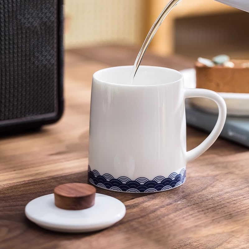 Floral Ceramic Mug Retro Tea Cup Water Coffee Cup-Color2