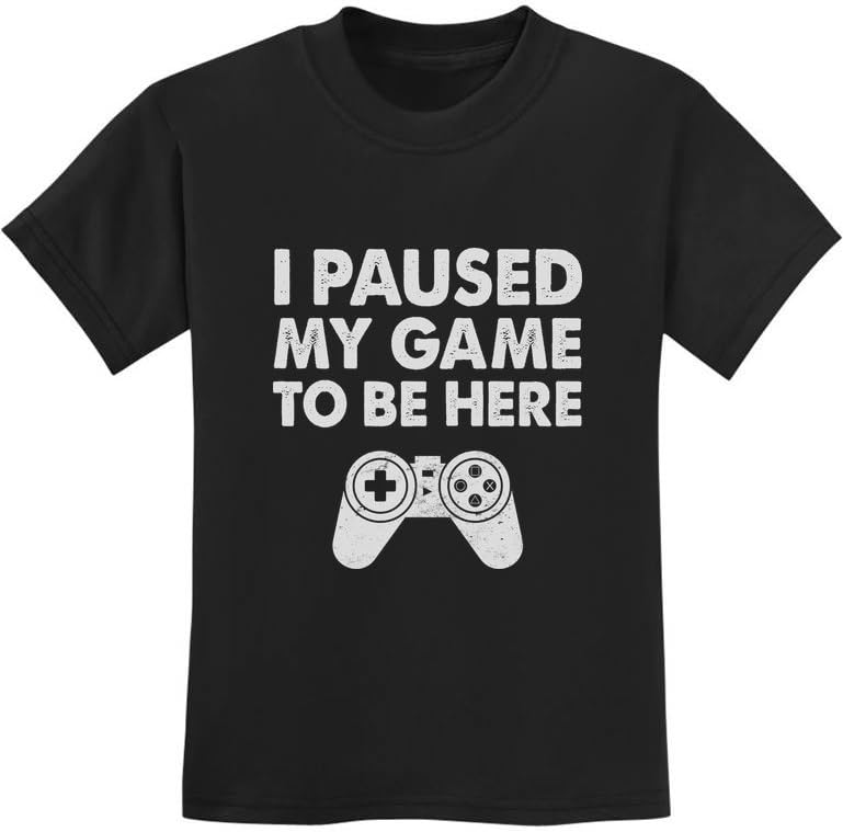 I Paused My Game to Be Here T Shirt Boys - Funny Gamer Shirts for Kids - Youth Gaming Gift for Videogame Lovers