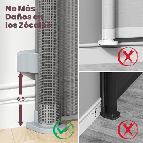 Retractable Baby Gate for Stairs — top-down angle highlighting key features