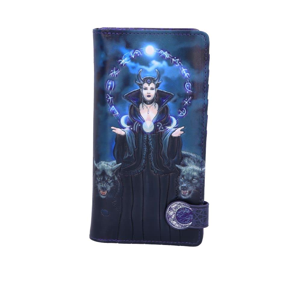Nemesis Now Anne Stokes Moon Witch Embossed Purse, Blue, 18.5cm