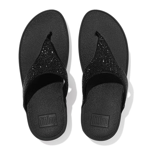 Image of FitFlop Lulu Crystal Embellished Toe-Post Sandals