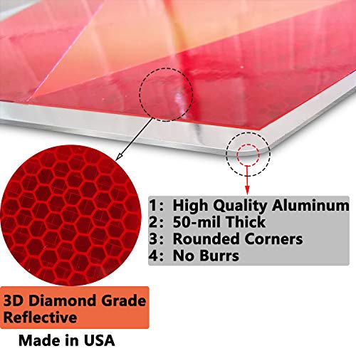 Slow Moving Vehicle Sign,Safety Triangles Dot Approved Triangle Sign 14"X16"50-Mil Thick Aluminum Diamond Grade Reflective,Up To 7 Years Of Outdoor Use For Golf Cart #TOP3