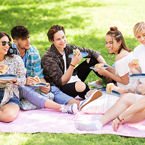 Swedin Blue Paper Plates, Blue Disposable Plates, Blue Party Plates Including 50 Dinner Plates, 50 Dessert Plates, 50 Cups, 50 Napkins For Party, Graduation, Birthday, Holiday Etc. #TOP1