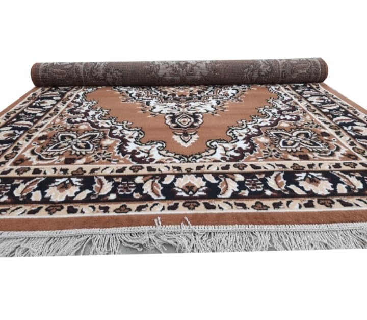 Image of Soft Washable Beautiful Acrylic Rugs for Home Decor Living Room 5x7 feet (150 x 200 CM) Gold