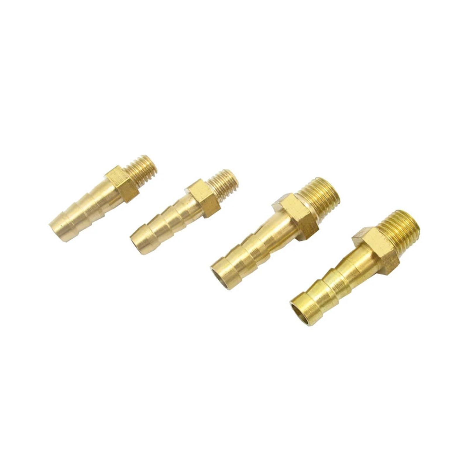 Adaptador de tubería de latón de alta durabilidad con espiga milimétrica y rosca métrica