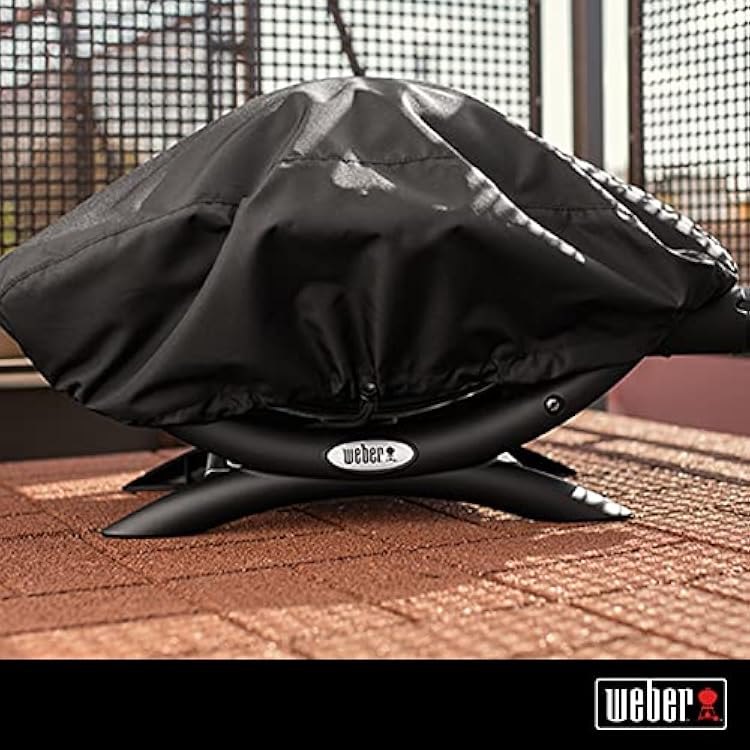 Weber Q 1200 Gas Grill, Black with Cover