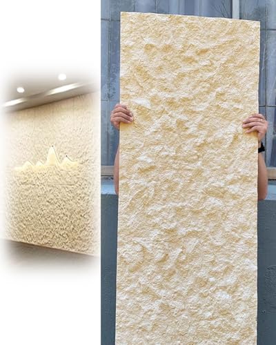 Wandpaneele Wandverkleidungsset Aus PU-Stein, Dekoration, Wandverkleidungen für Den Innenbereich, TV-Hintergrund, Spielzimmer, 3D-Tapete, Wandverkleidung(Beige,1 pack)