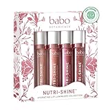 Babo Botanicals 70+% Organic Nutri-Shine Luminizer Vegan Lip Gloss Gift Set -4 Count(Pack of 1)