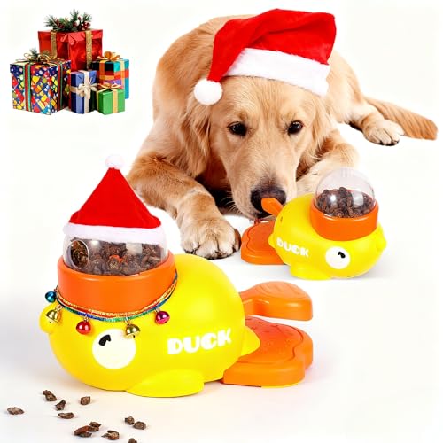 2-in-1 Interactive Dog Toys Food Puzzle Slow Feeder, Safe Dog Food Treat Feeding Dispenser for Dogs and Cats, Promotes IQ Training and Entertainment Reduces Bloating Anti-Gulping Small Animal Bowls
