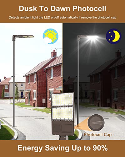 Led Parking Lot Light 240W 33600Lm, Led Shoebox Pole Light Adjustable Slip Fit Mount, 5000K Commercial Area Street Light Ip65 Waterproof Dusk To Dawn Outdoor Lighting For Yard|Roadway Ul&Dlc #TOP3