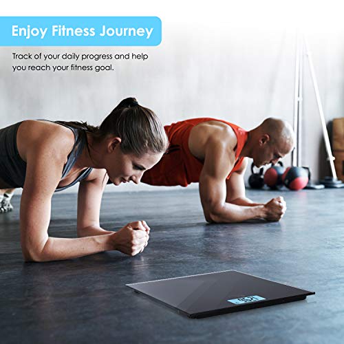 Himaly Digital Body Weight Scale, Usb Rechargeable Bathroom Scale With Step-On Technology, Back Light Display, Digital Weight Scale, 400Ibs/180Kg Capacity, 6Mm Tempered Glass #TOP1