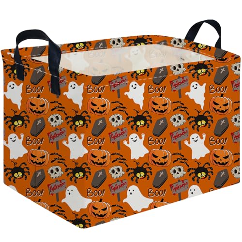 Image of Halloween Ghost thriller basket,Empty Halloween basket,Horror and thriller decor,Trick or Treat Box for Boys and Girls,Horror decor(Spider ghost)
