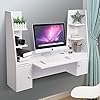Amazon.com: Yescom Wall Mounted Floating Computer Desk Wooden Hanging ...