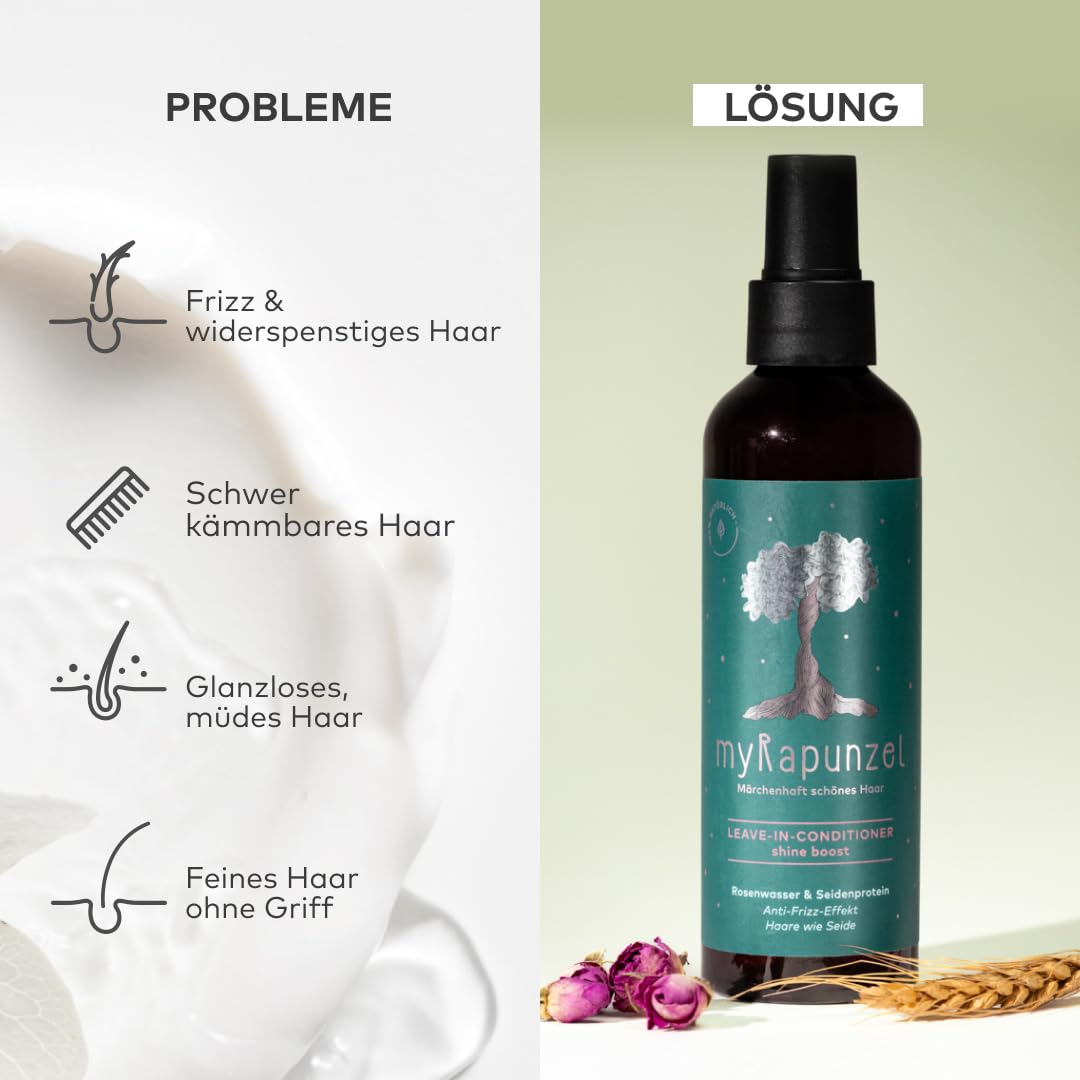 200ml Leave-in Conditioner - 100% natürlich - ohne Silikone, Parabene, Sulfate & Tierversuche - ohne Chemie - Verleiht mehr Volumen - Made in Germany (Packung mit 2)