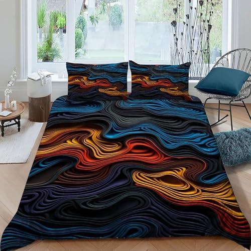 Housse de couette wavy super king : design ondulé facile à laver