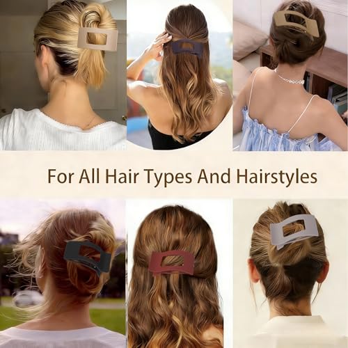 Set de 8 pinzas grandes mate para cabello miniatura 5