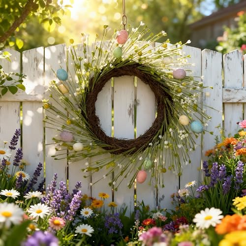 55% Off Farmhouse Easter Wreath with Mini Eggs - $13.49