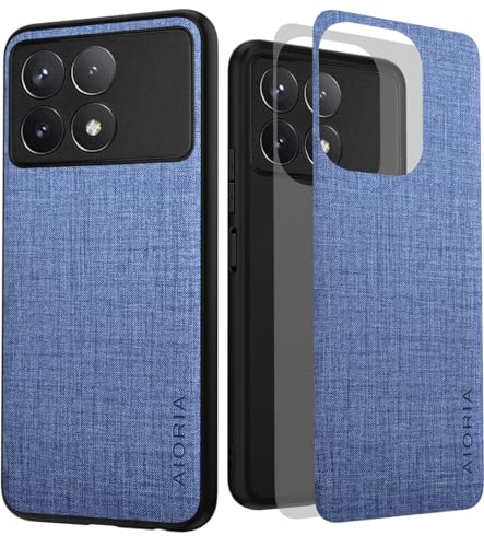 Aioria �݊��� �P�[�X for Poco X6 Pro ���n�p�^�[�����U�[�����ɕی쏃�F�X�}�z�P�[�X (Blue, For Poco X6 Pro)