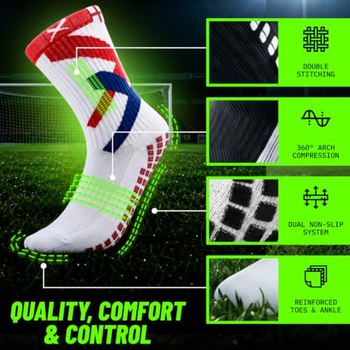Image of Lux Dual Grip Soccer Socks for Men & Women - DualGrip Engineered for Performance & Comfort - Anti-Slip Grip Socks for Soccer