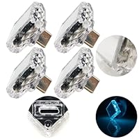 CTRICALVER Mini-Nachtlicht Typ-C Rhombus (Touch) Eisblau 5V/1A Kleines Notlicht Mini-Ambientelicht PC-Material 4Pcs Geeignet für verschiedene Typ-C-Steckdosen wie mobile Netzteile und Autos