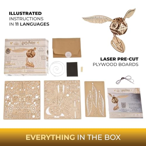 UGEARS Wooden 3D Puzzles for Adults - Harry Potter Golden Snitch Model Building Kits - DIY Crafts 3D Puzzle Harry Potter Puzzle Set - 3D Model Kits for Adults - 120 Pcs - Image 6