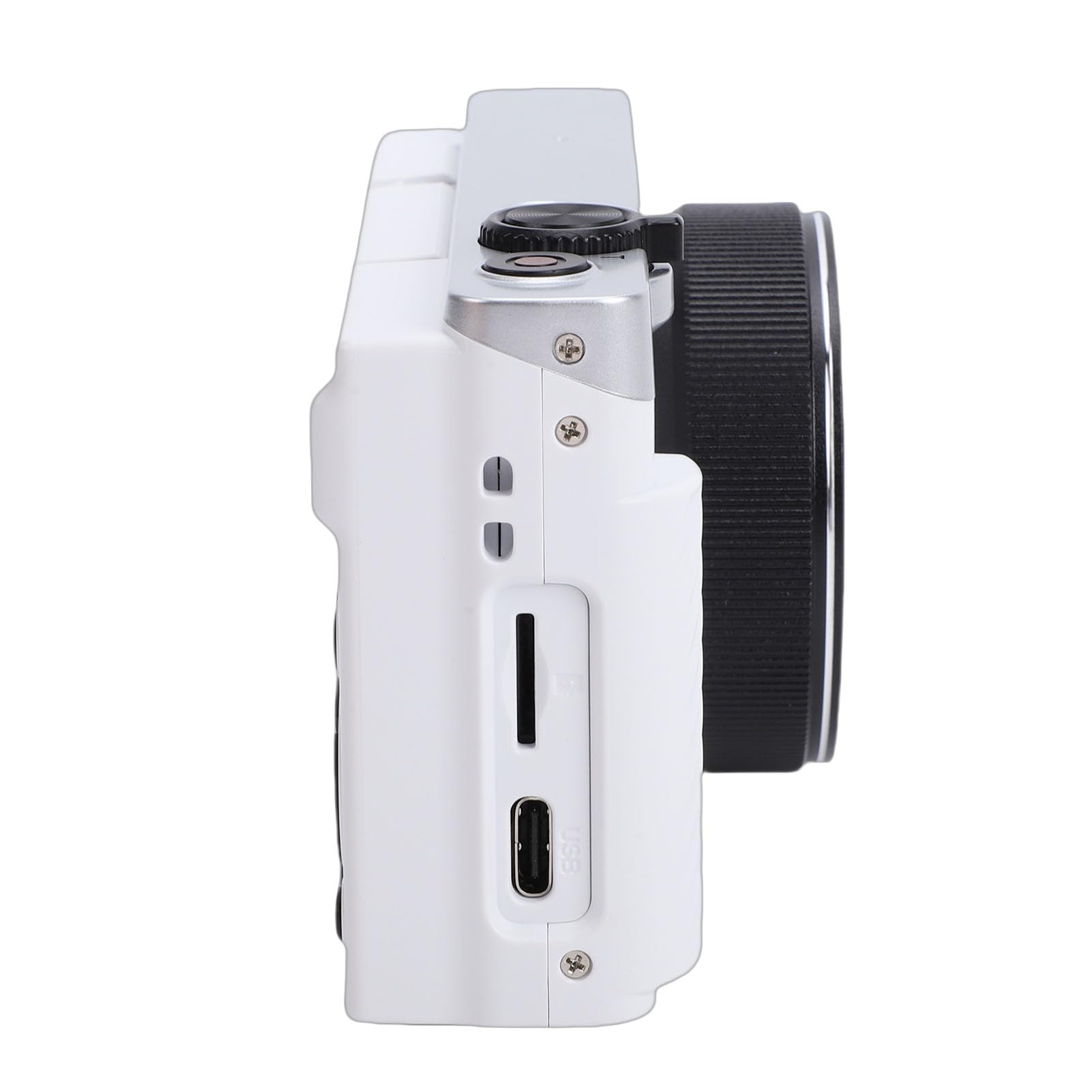 Sxhlseller Fotocamera Digitale 4K per Fotografia, Videocamera retrò WiFi Zoom 18X con Schermo Ribaltabile da 3 Pollici, Fotocamera Mirrorless Versatile da 75 MP per Vlog di Viaggio (White)